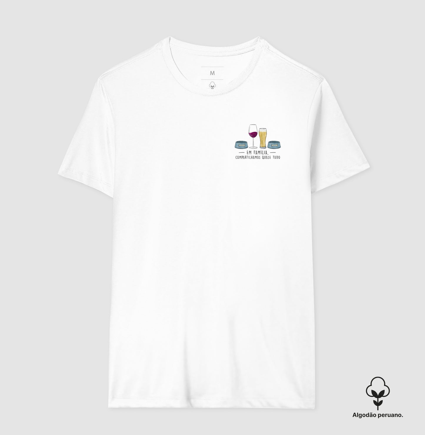 Um Brinde em Família (FAM4_1VINHO_1CERV_2PETS) - Algodão Peruano